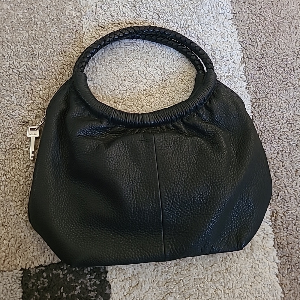 Fossil Black Leather Hobo Bag